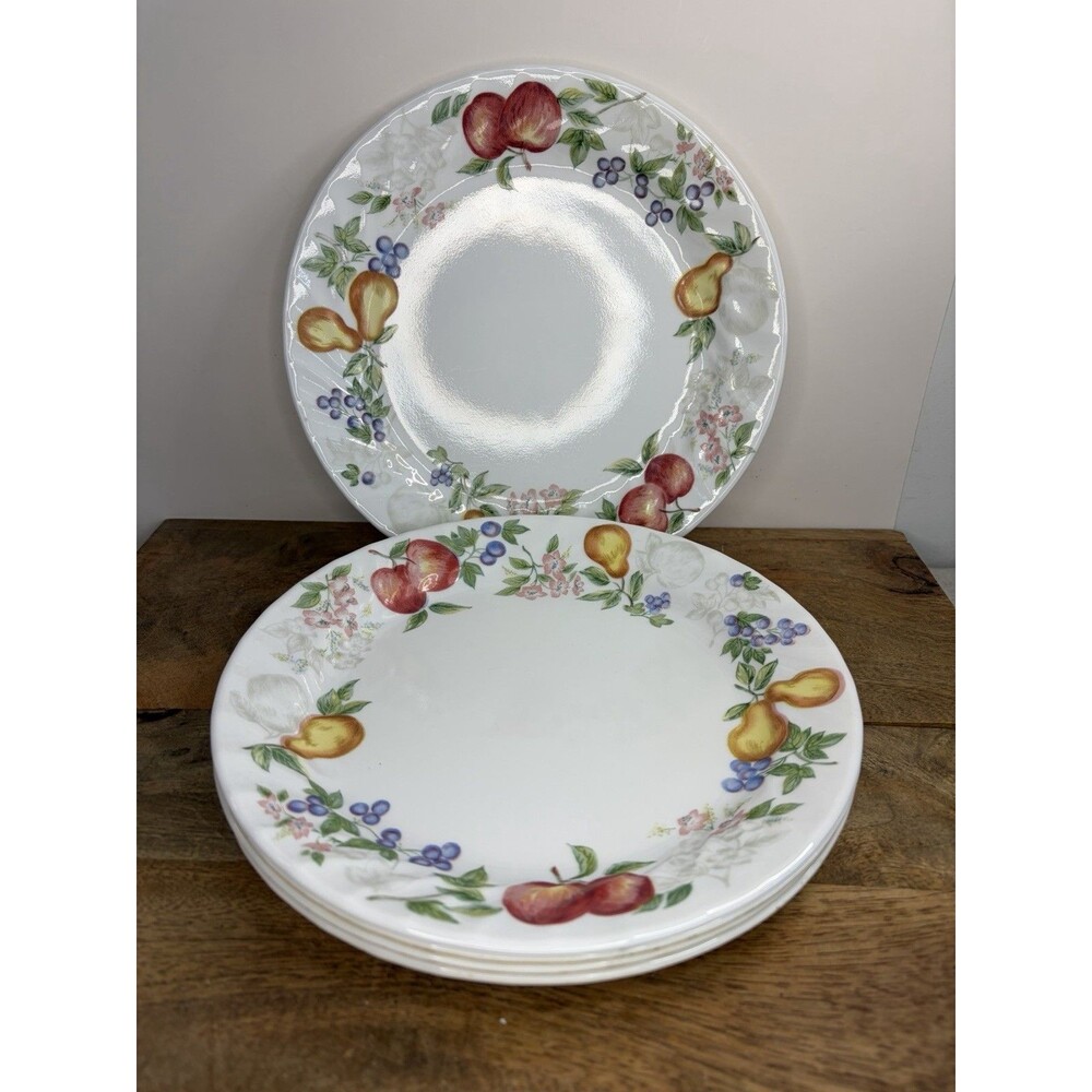Set of 5 Corelle Chutney Luncheon Salad Dinner Plates 9" Swirled Edges Vintage